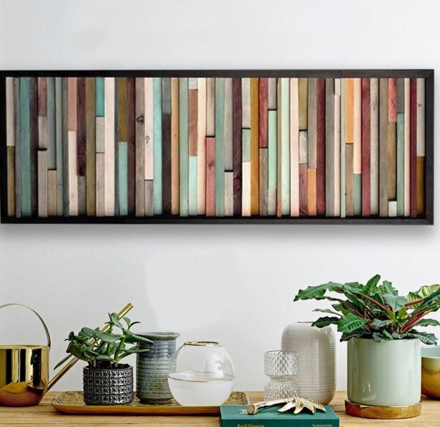 Pastel Wood Mosaic Wall Panel